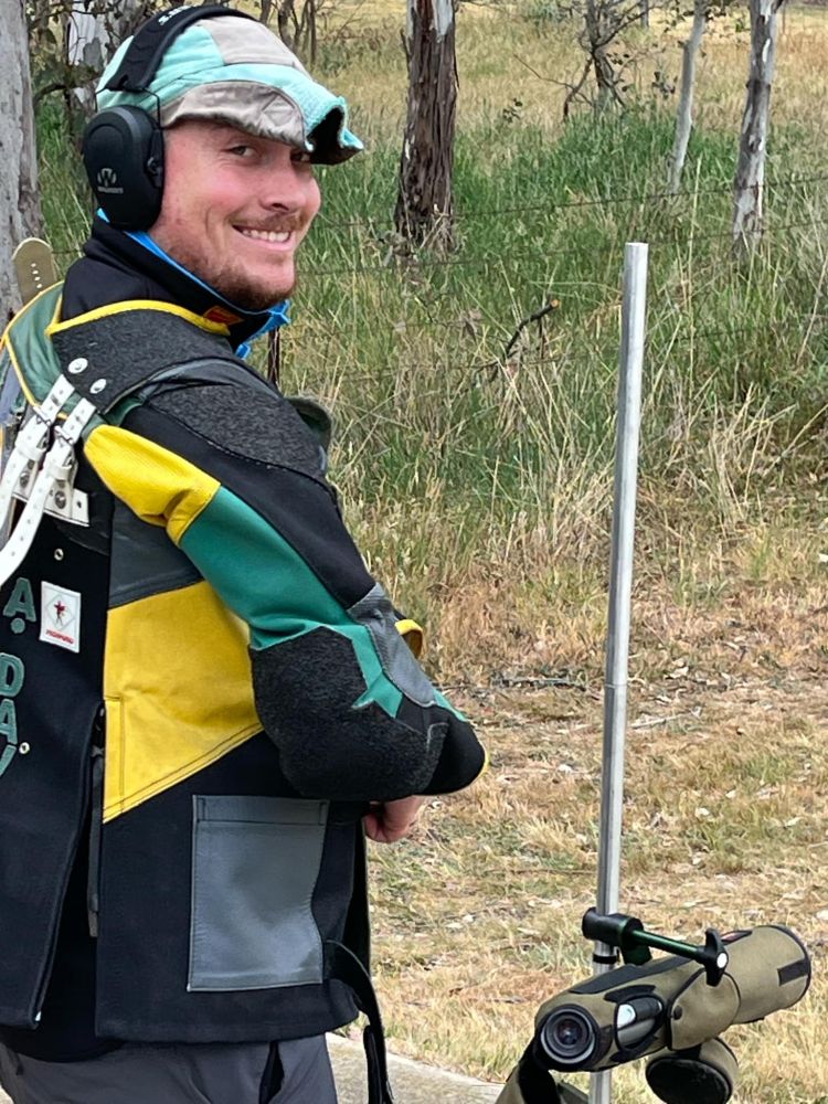 Alex Davies at a rifle competition