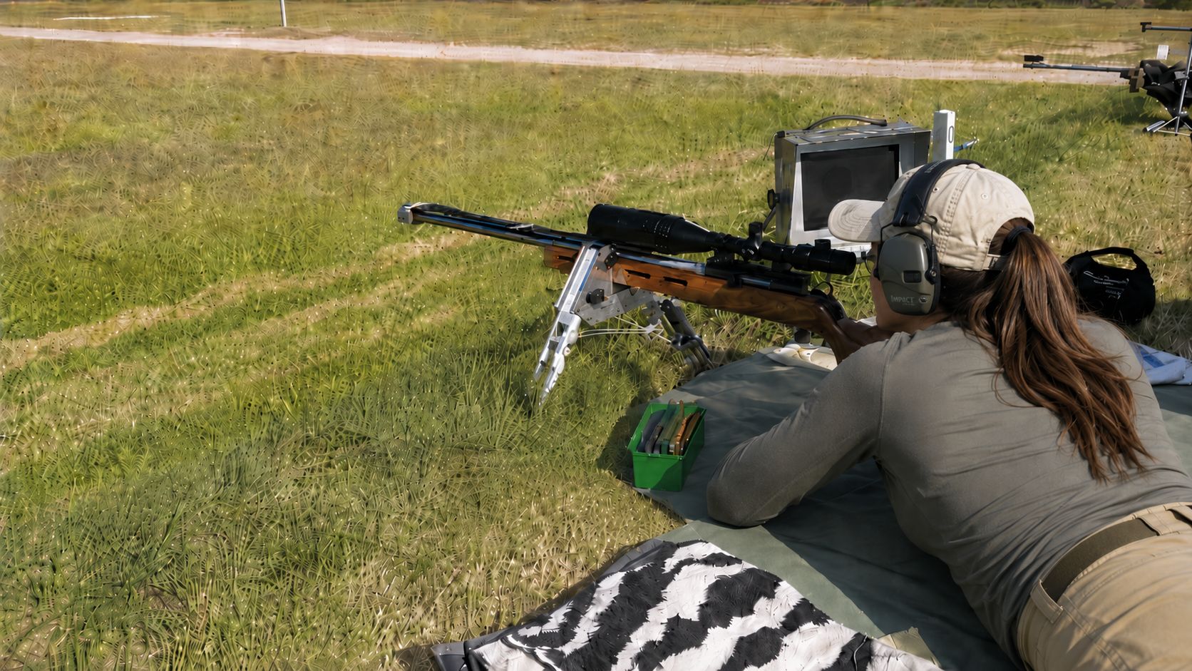 Rifle shooting at the range